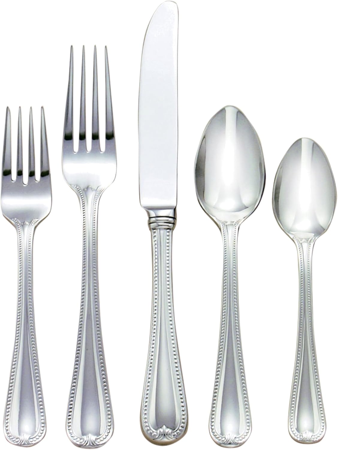 Lenox Silverware Set, Vintage Jewel 20-Piece Flatware Set, Service For 4, 18/10 Stainless Steel, Dishwasher Safe, Knives Spoons And Forks Set, Home And Kitchen Utensils (Silver, 20 Piece)