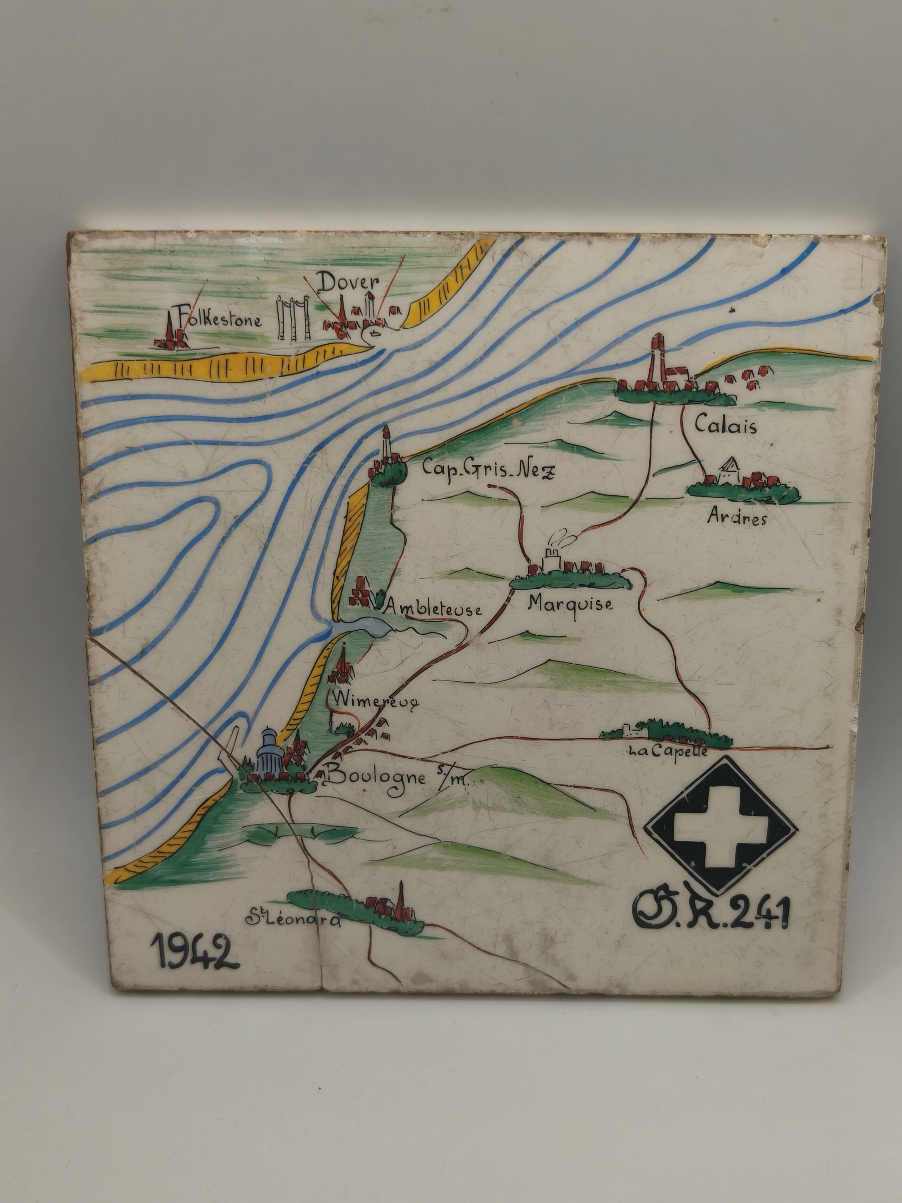Porcelain Wehrmacht Plaque 1942 Belgium. IIWW
