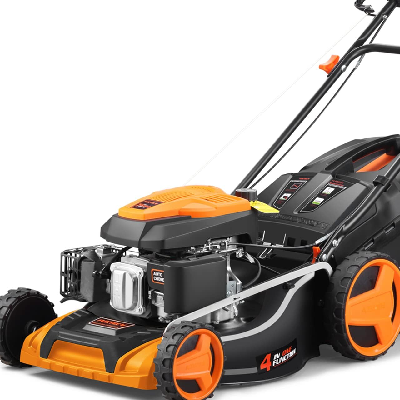 Tagliaerba a benzina semovente a trazione regolabile FUXTEC RM5196PRO taglio 51cm, trasmissione GT tosaerba con motore a scoppio 196cc Easy Clean 4in1 6CV/4,4KW mulching e sacco 60L