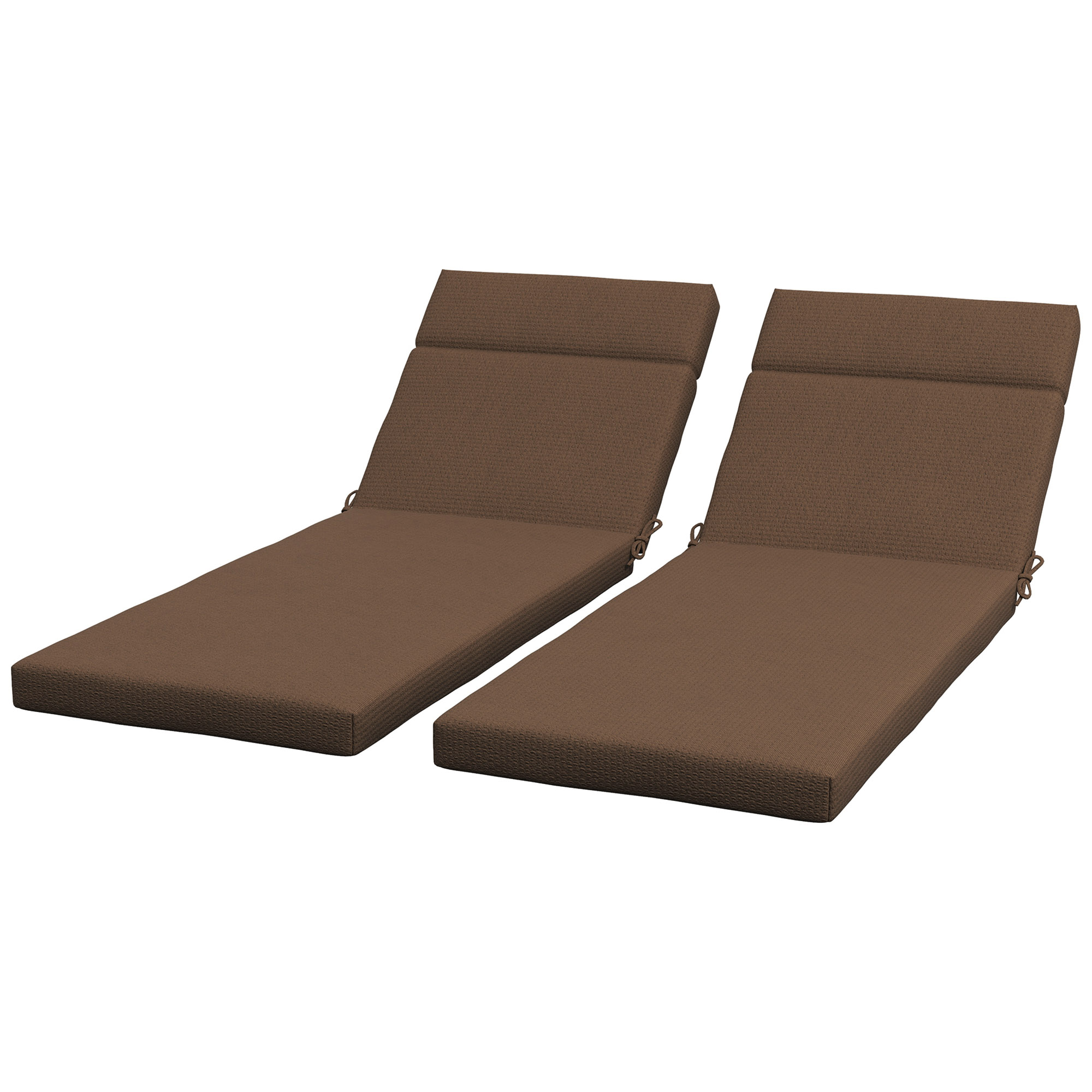 Outsunny Set aus 2 Sonnenliege Polstern mit Befestigungsriemen für Garten dim.196L x 55B cm Dunkelbraun