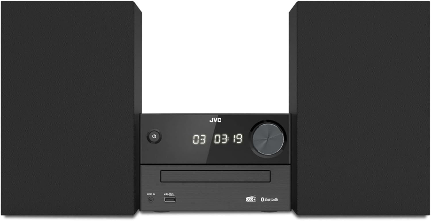JVC UX-C25DAB - Sistema Micro HiFi con CD, USB, Bluetooth, DAB+, FM, Line-In e Telecomando IR, Nero