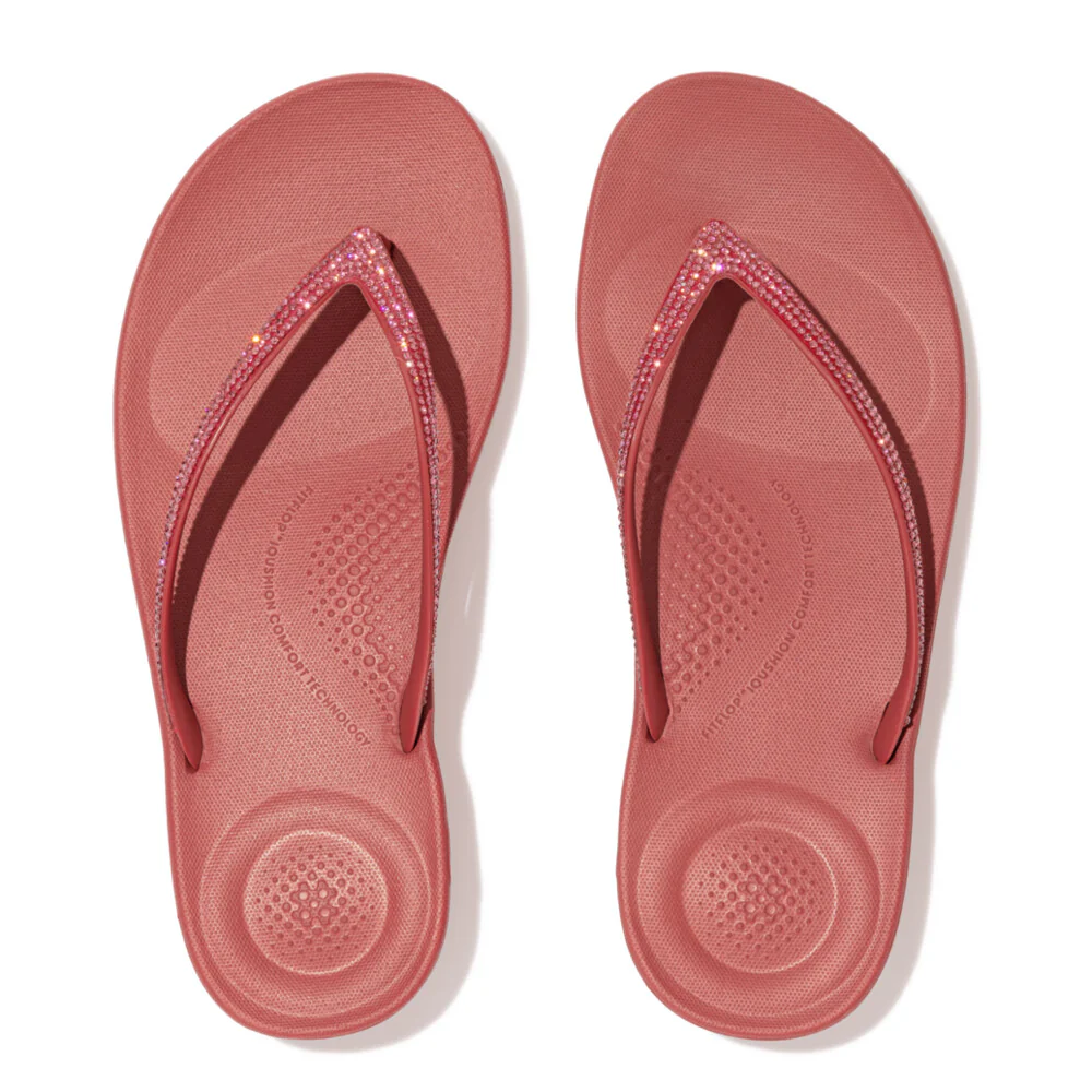 FitFlop iQushion Sparkle Dusty Red Zehensteg