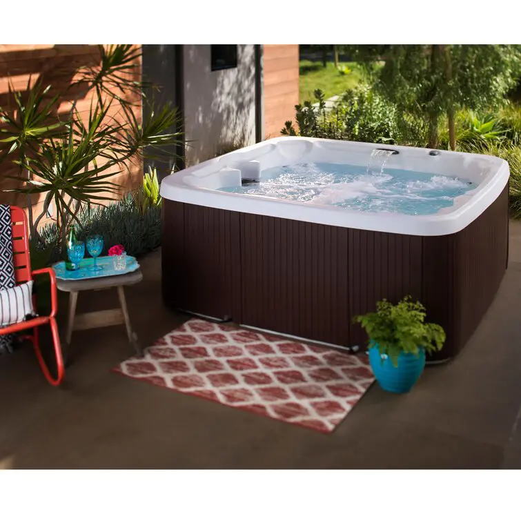 Lifesmart Spas 110 Volt 7 - Person 22 - Jet Square Plug And Play Hot Tub with Ozonator in Espresso