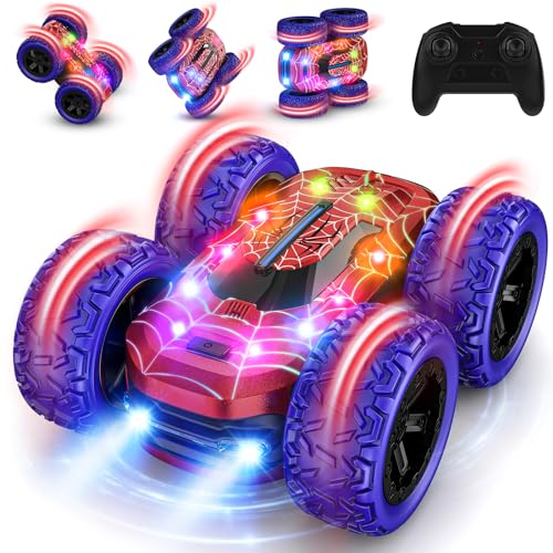Macchina Telecomandata per Bambini, 4WD RC Auto Radiocomandata 360° Rotazione LED Luce 2.4GHZ Telecomandato Stunt Drift Car Giochi Interno All'Aperto Giocattolo Regalo Bambino Bambina 6 7 8 9  anni : Giochi e giocattoli