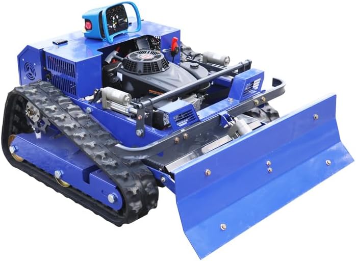 Mähroboter-Rasenmäher für Raupen, ferngesteuert, 4 × 4, Hybrid, Benzin-Elektro, Schnitt 21,6 Zoll, RC-Mähroboter für Steigungen 100% (45°) – Mähfläche 0,75 Acres (Modell mit Schneepflug)
