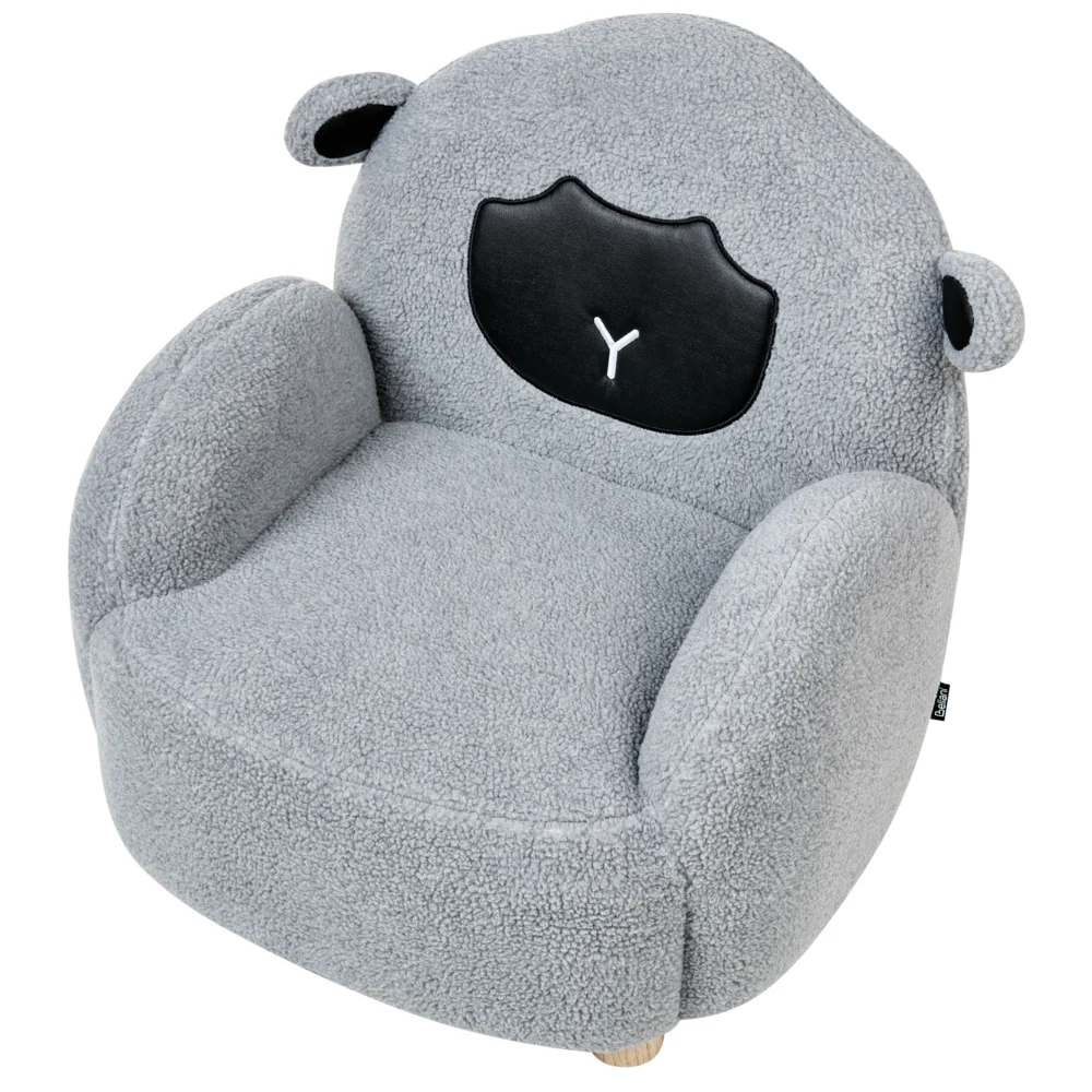 Poltrona per bambini Tessuto Grigio motivo pecora Tappezzeria Sedia bassa per bambini FormaPoltrona per bambini Tessuto Bianco sporco motivo pecora Tappezzeria Boucle Sedia bassa per bambini Forma