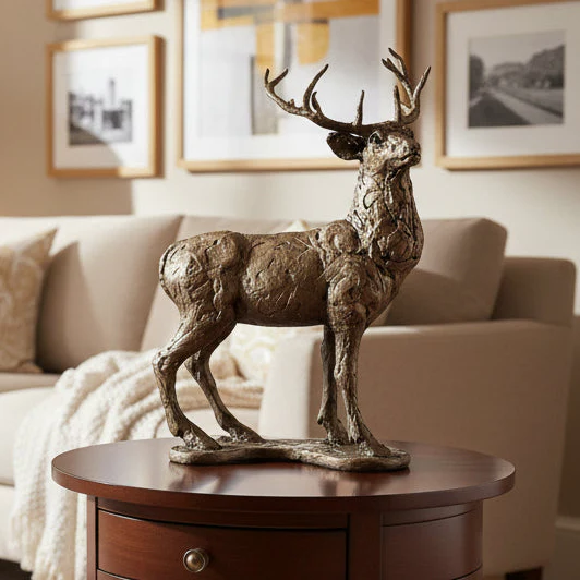Majestic Red Stag Bronze Statue