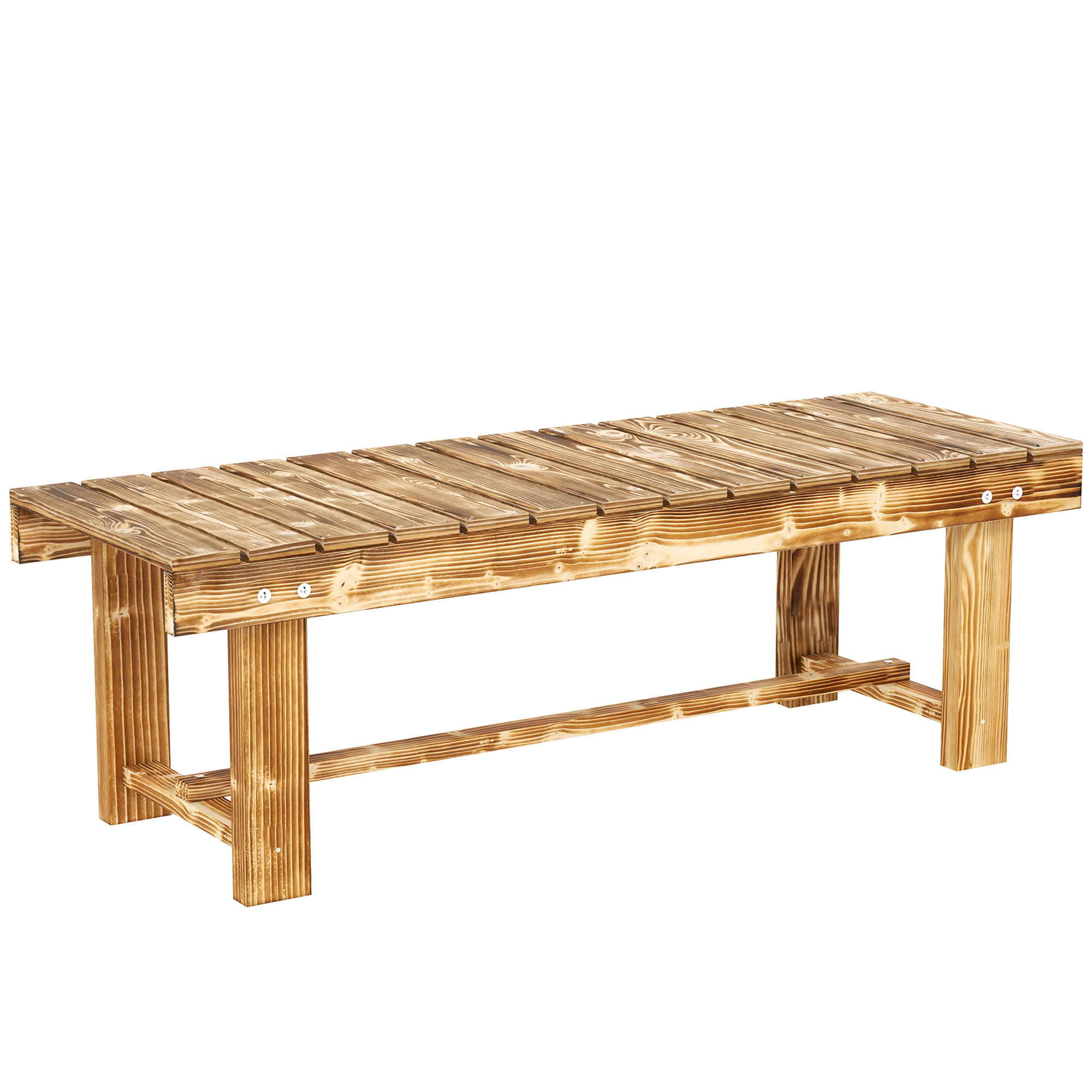 Outsunny Gartenbank, Sitzbank, für 2 Personen, rustikal, 110 x 38 x 35 cm, Dunkelbraun