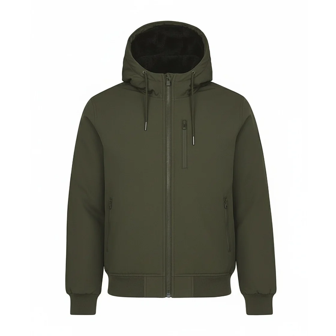 12 Pack Adult Hooded Bomber Jacket - Olive