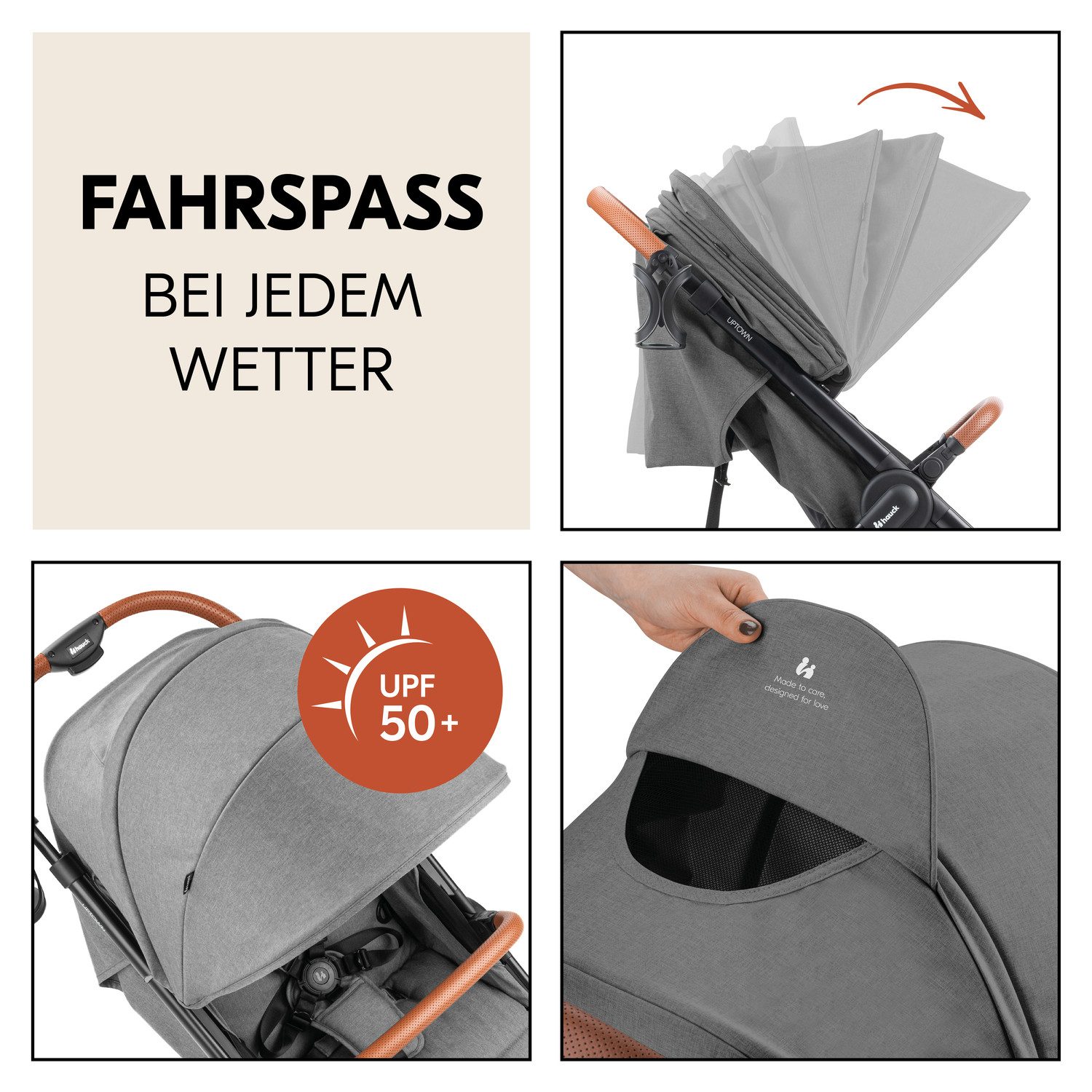 Kinder-Buggy Uptown, Black Melange Grey
