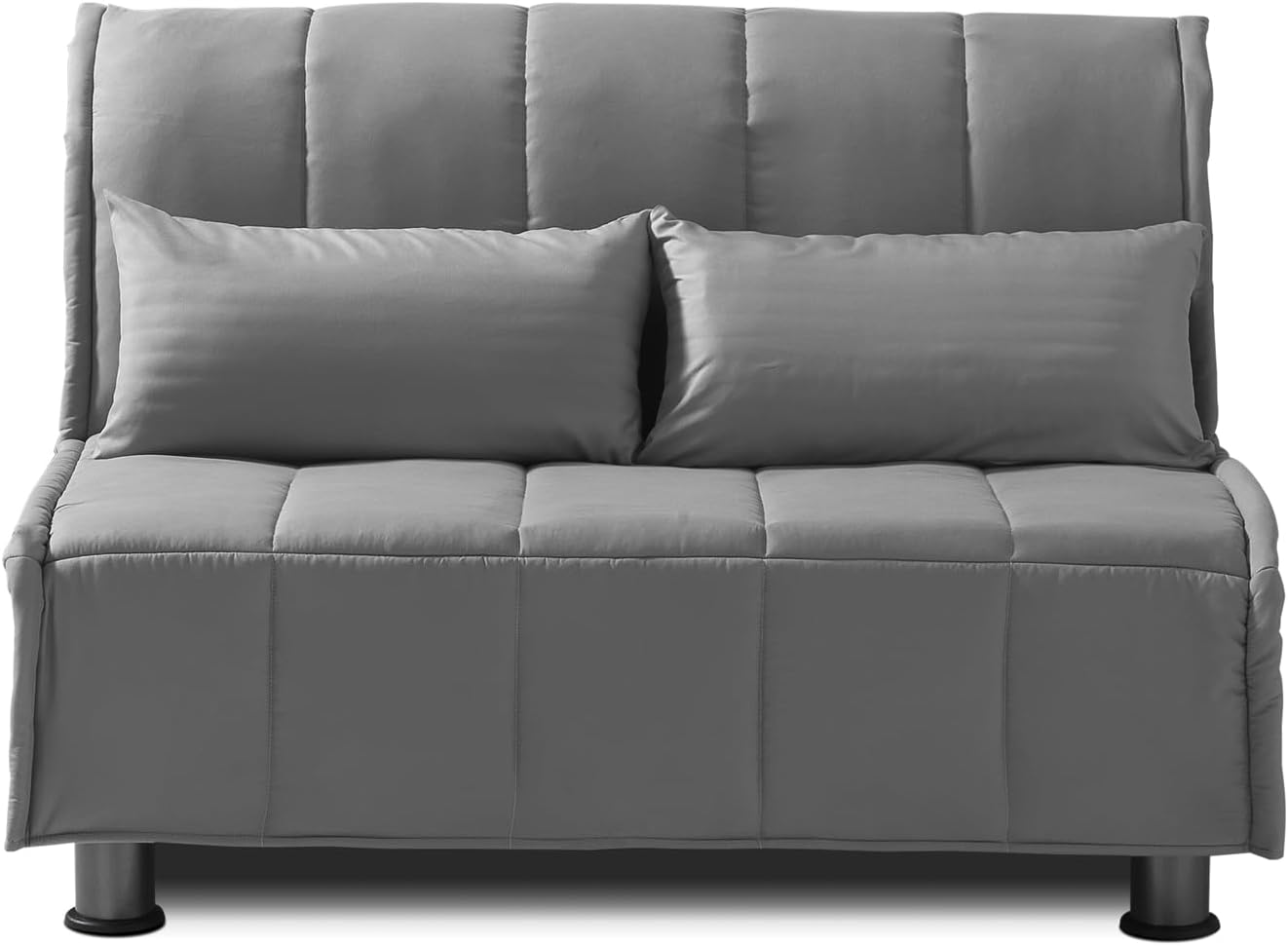 EVERGREENWEB Divano Letto 2 Posti con Materasso Piazza e Mezzo 120x190 Ortopedico, Prontoletto RICHIUDIBILE con Rivestimento SFODERABILE Lavabile Coppia Cuscini SUPERSOFT Abbinati color Grigio EVENING