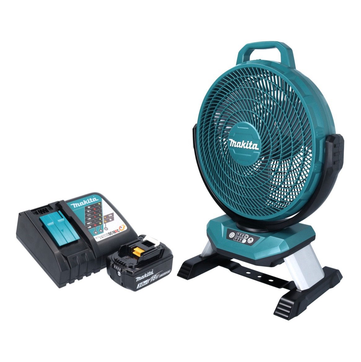 Akku-Standventilator DCF 301 RF1 Akku Ventilator Lüfter 18 V 33 cm + 1x Akku 3,0 Ah + Lade