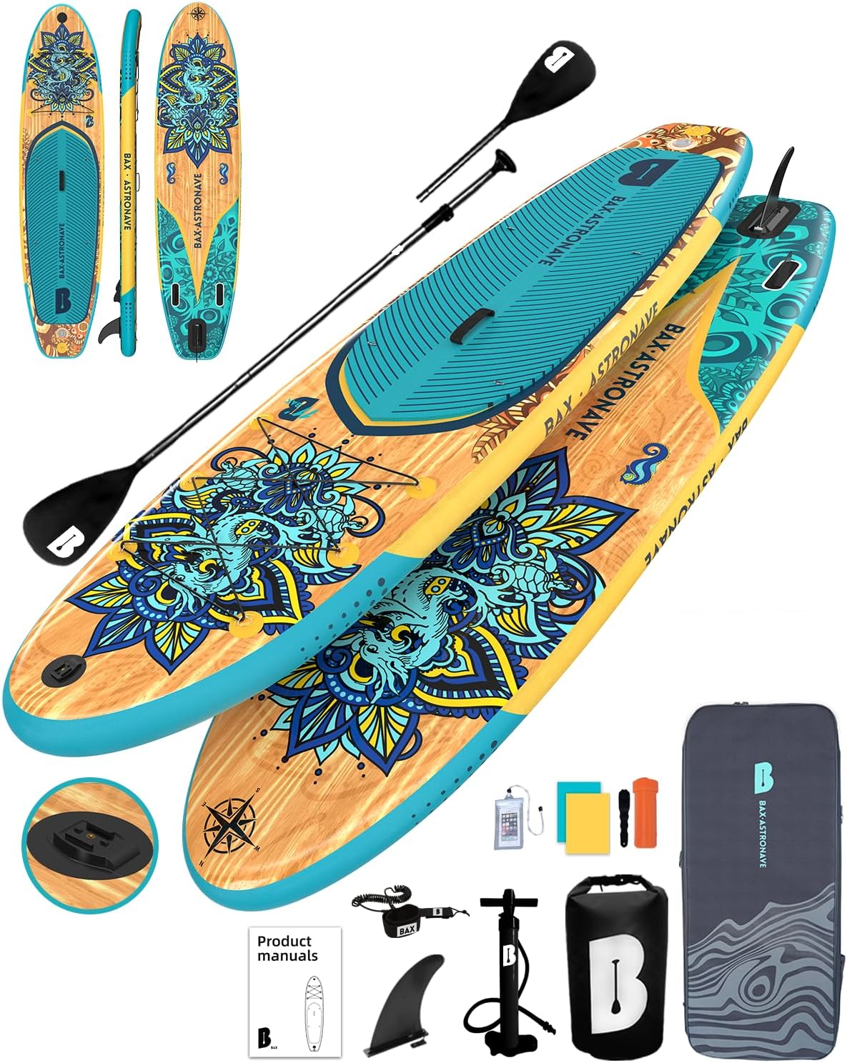 Tavola da surf gonfiabile SUP completa paddleboard accessori pompa a mano pagaia regolabile borsa impermeabile