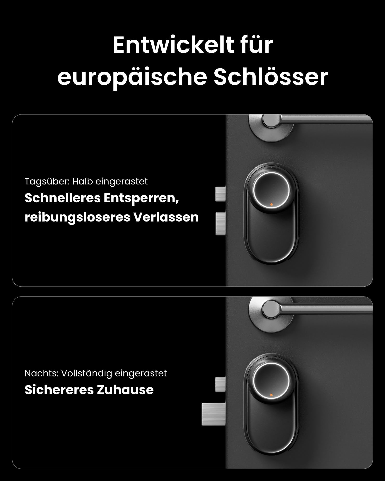 Elektronisches Türschloss Smart Lock Ultra mit Fingerabdruck, NFC-Karte und Keypad Touch, aufladbarer Akku, Matter-fähig, für Smartphone, Alexa und