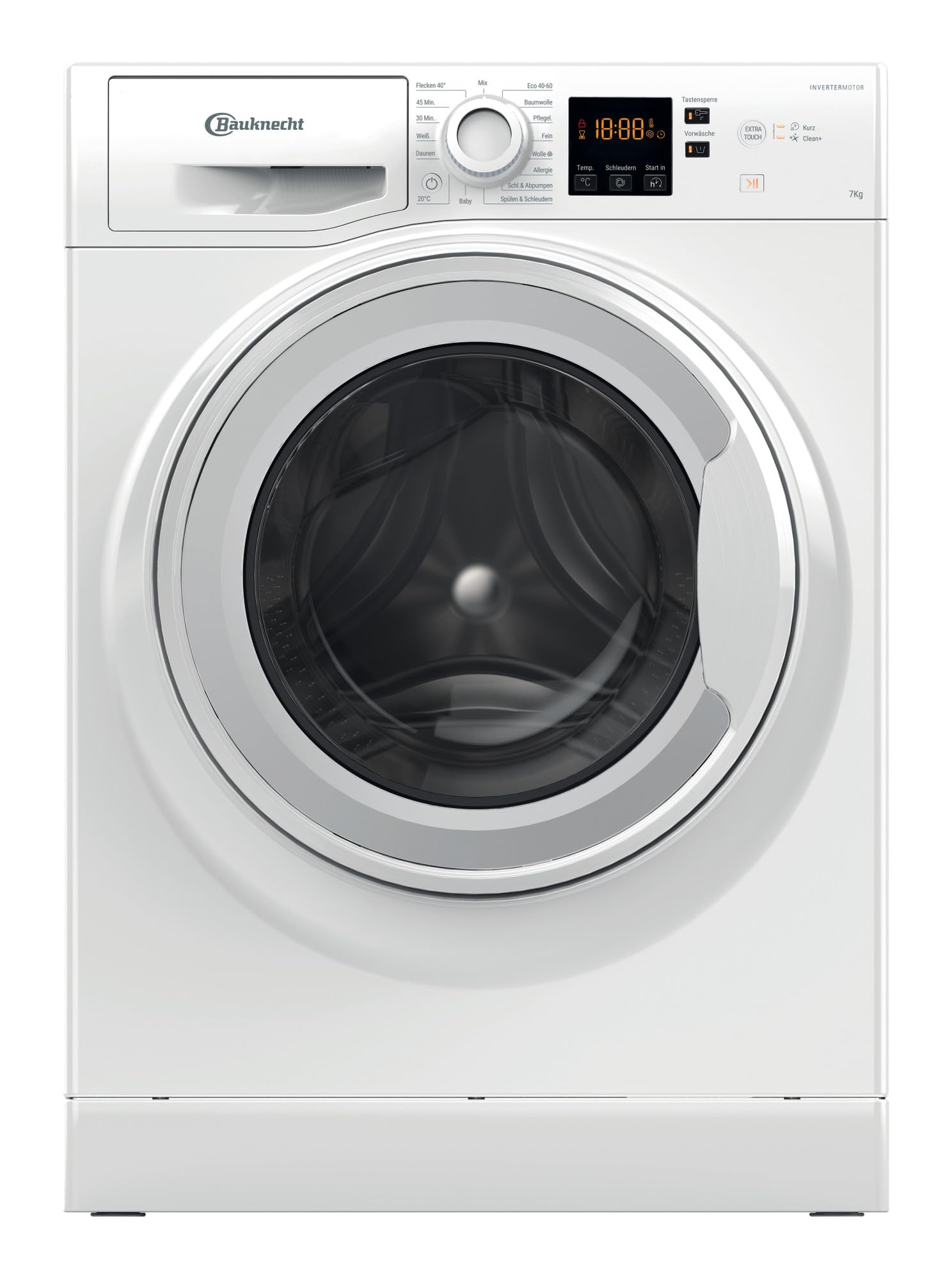 Frontlader-Waschmaschine BW 719 A, 7 kg Fassungsvermögen, Energieklasse A, 1400 U/min, Dynamic Inverter, Flecken 40°, Anti-Allergie, weiss