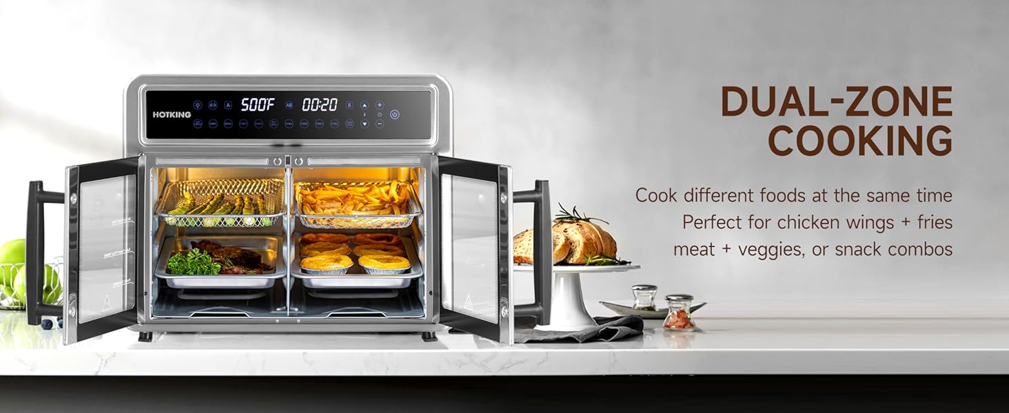 Features a French door design and three cooking modes to meet all your cooking needs
