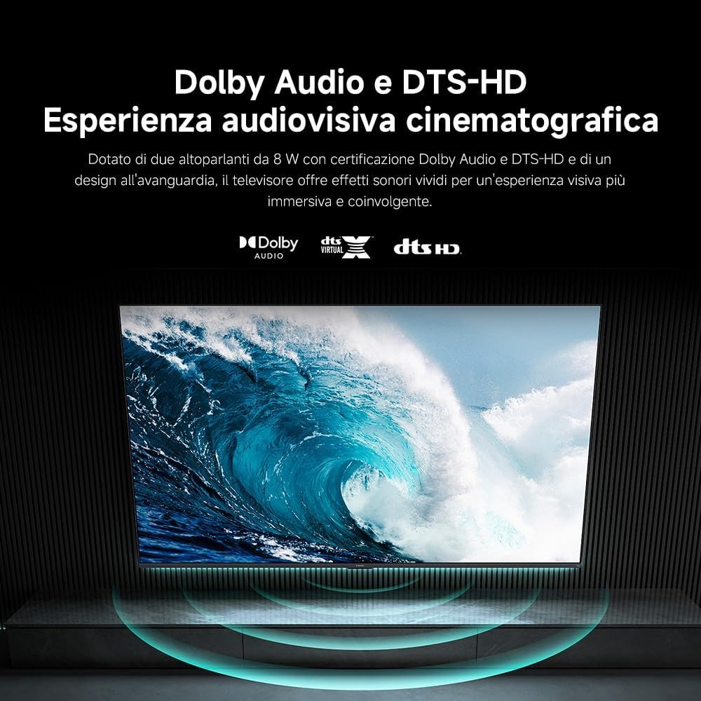 XIAOMI TV F Pro 32, 32 pollici (81 cm), QLED, Smart TV, Fire TV, Triple Tuner DVB-C/S/S2/T/T2,Dolby Audio, DTS Virtual:X, DTS-HD, Controllo Vocale Alexa, Compatibile con Apple AirPlay