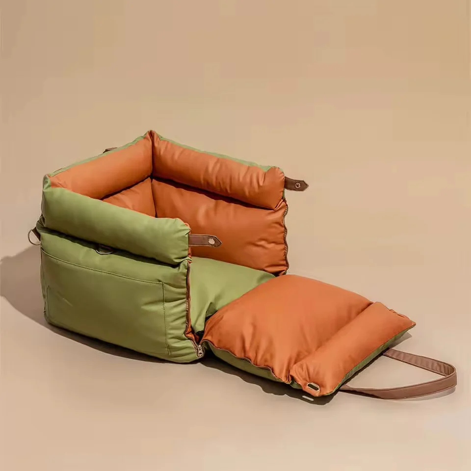 Plush Dog Car Seat with Safety Belt | Water-Repellent | 55x50x45cm | Lightweight & Portable