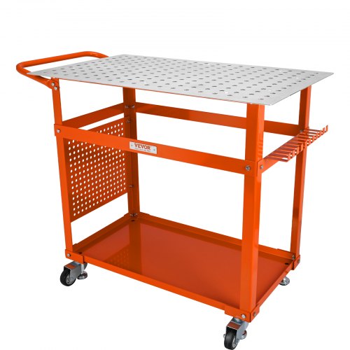 VEVOR Mobiler Schweißtisch 91,4 x 61 cm Schweißwerkbank 272 kg Tragfähigkeit Lochtisch 216 Löcher (1,6 cm) Werkbank Kohlenstoffstahl Arbeitstisch mit