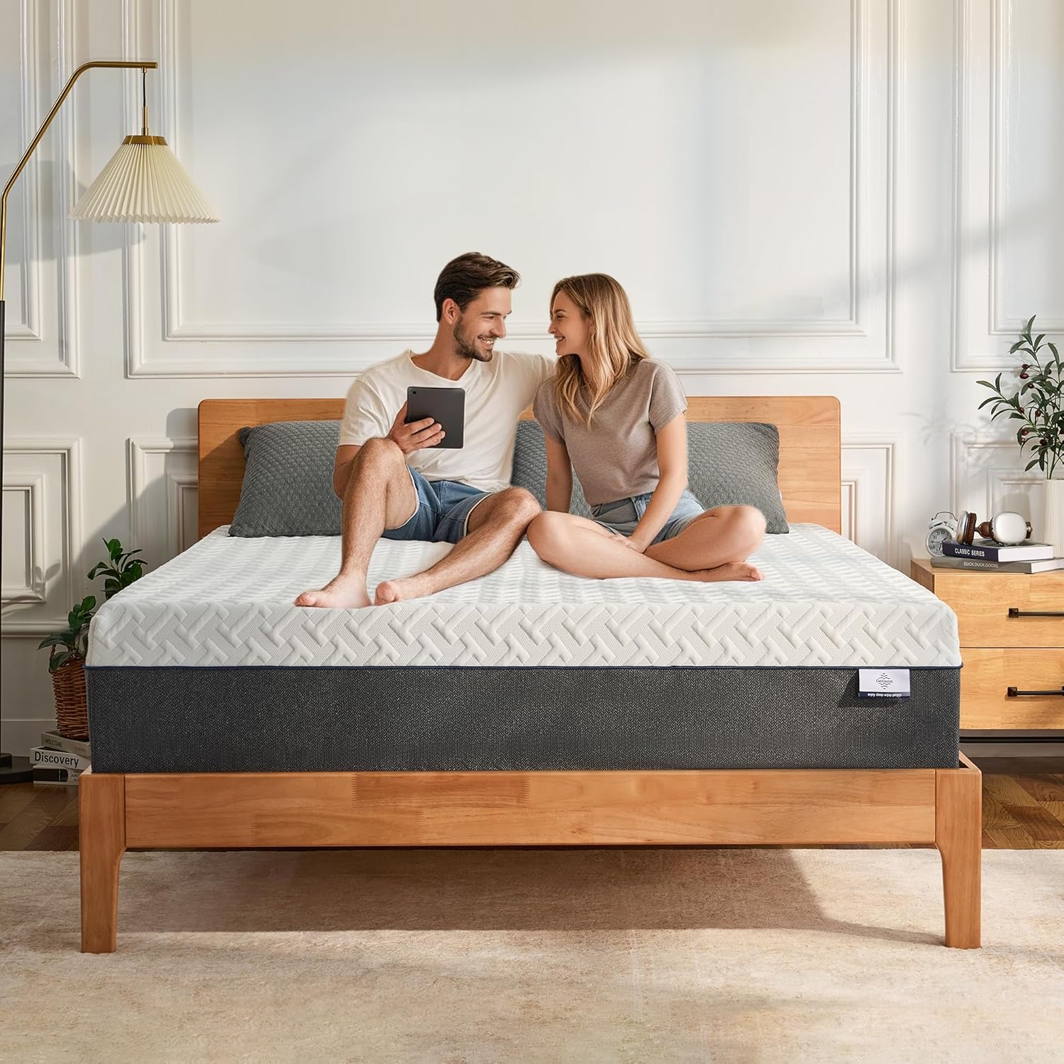 12 Inch King Green Tea Memory Foam Mattress for Cool Sleep & Pressure Relief, Bed in a Box, Removable Cover No Fiberglass, CertiPUR-US Certified