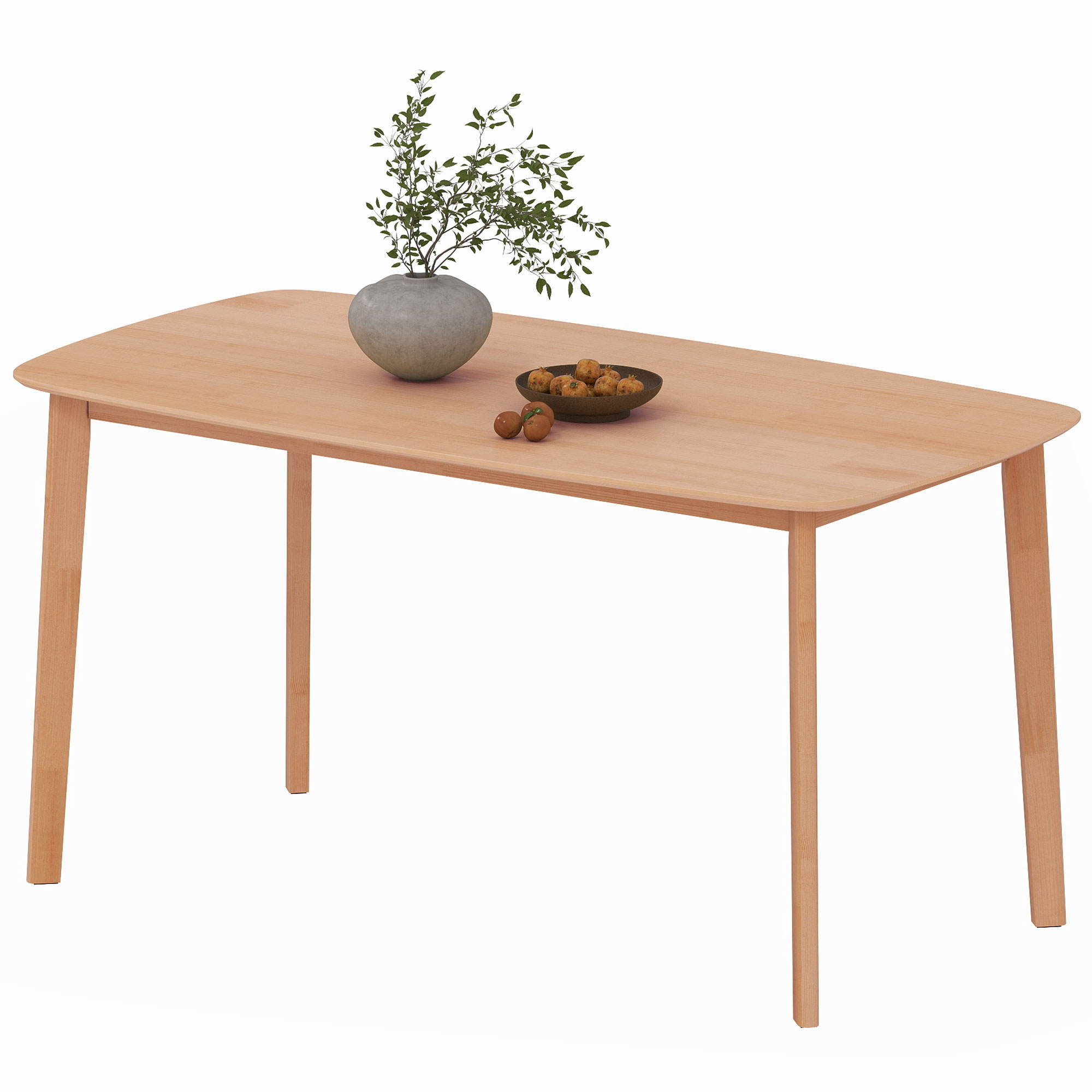 HOMCOM Rechteckiger Esstisch für 6 Personen Küchentisch 150 cm aus massivem Holz 150 x 80 x 76 cm naturholzoptik