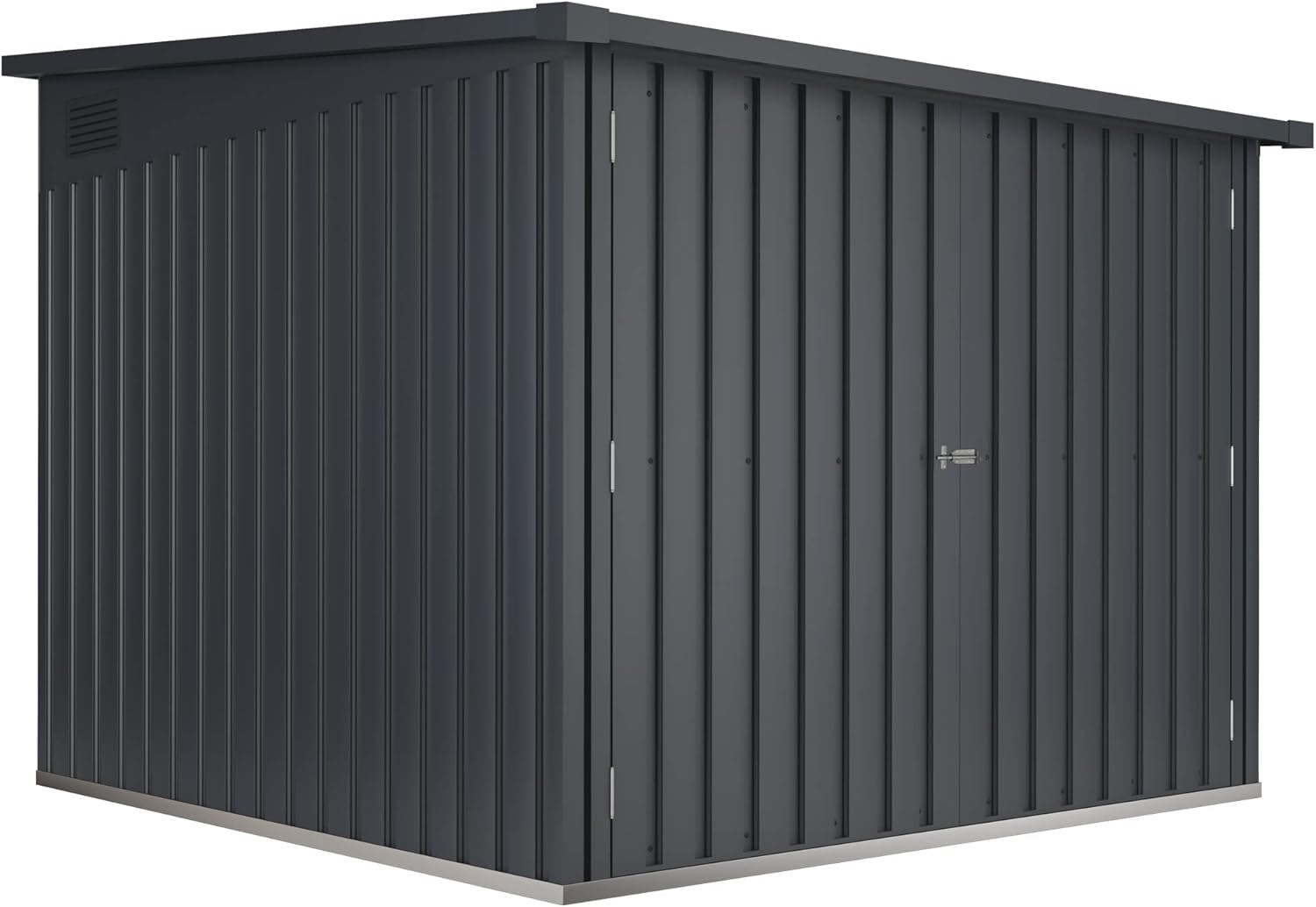 Wasabi - Moser 4.2 m² Metal Bicycle Cabinet – 204 x 206 x 163 cm – Rail Included for 4 Bikes – Large Double Door – Lock with Lock – Air Vents for Ventilation – Outdoor Cabinet