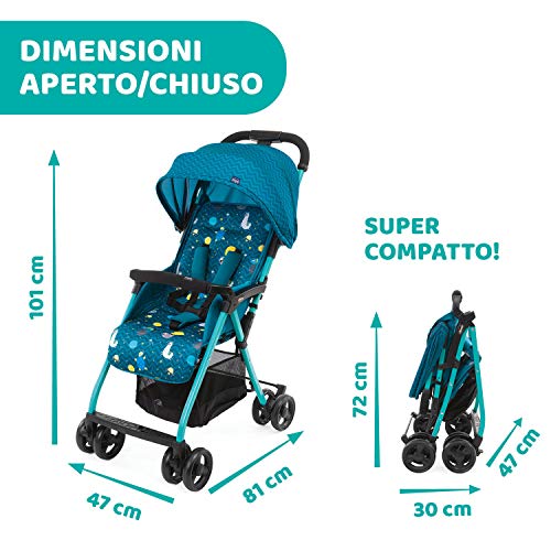 Chicco Ohlalà 3 Passeggino Ultraleggero Da 0 Mesi A 15 Kg, Blu Petrolio,101 X 81 X 47 Cm : Prima infanzia