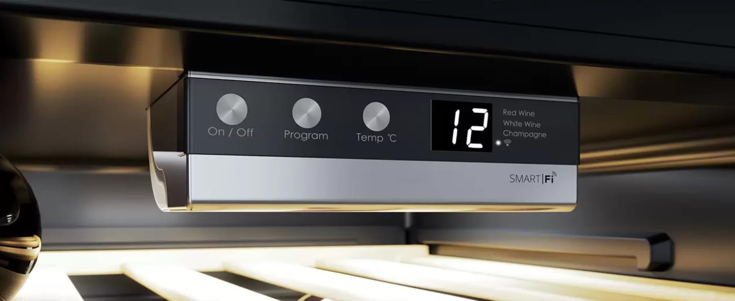 pannello controllo intuitivo intelligente smart temperatura regolabile conservazione bottiglie vino