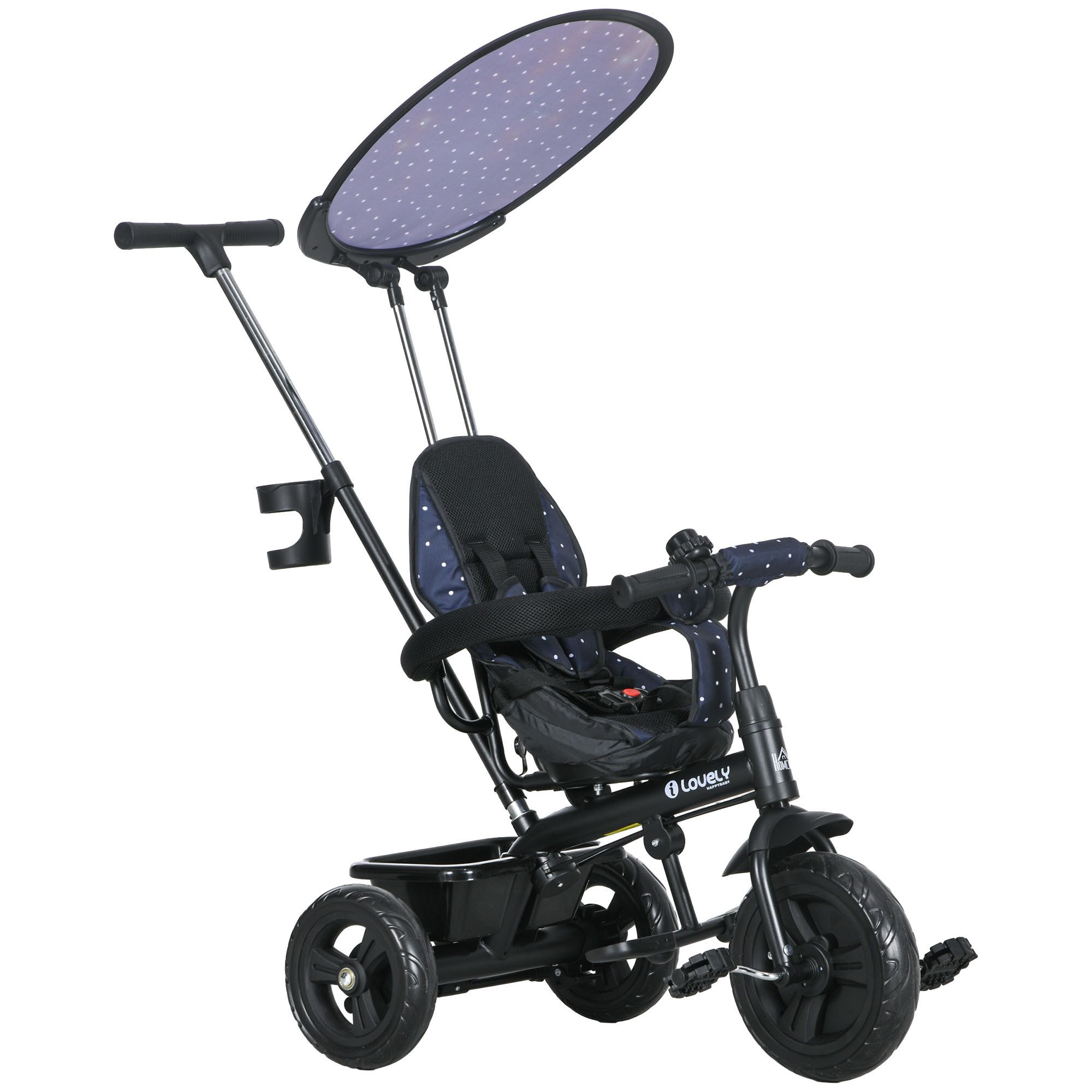 Dreirad-Kinderwagen 6-in-1 Dreirad mit Schubstange Kinderdreirad ab 9 Monate bis 25 kg