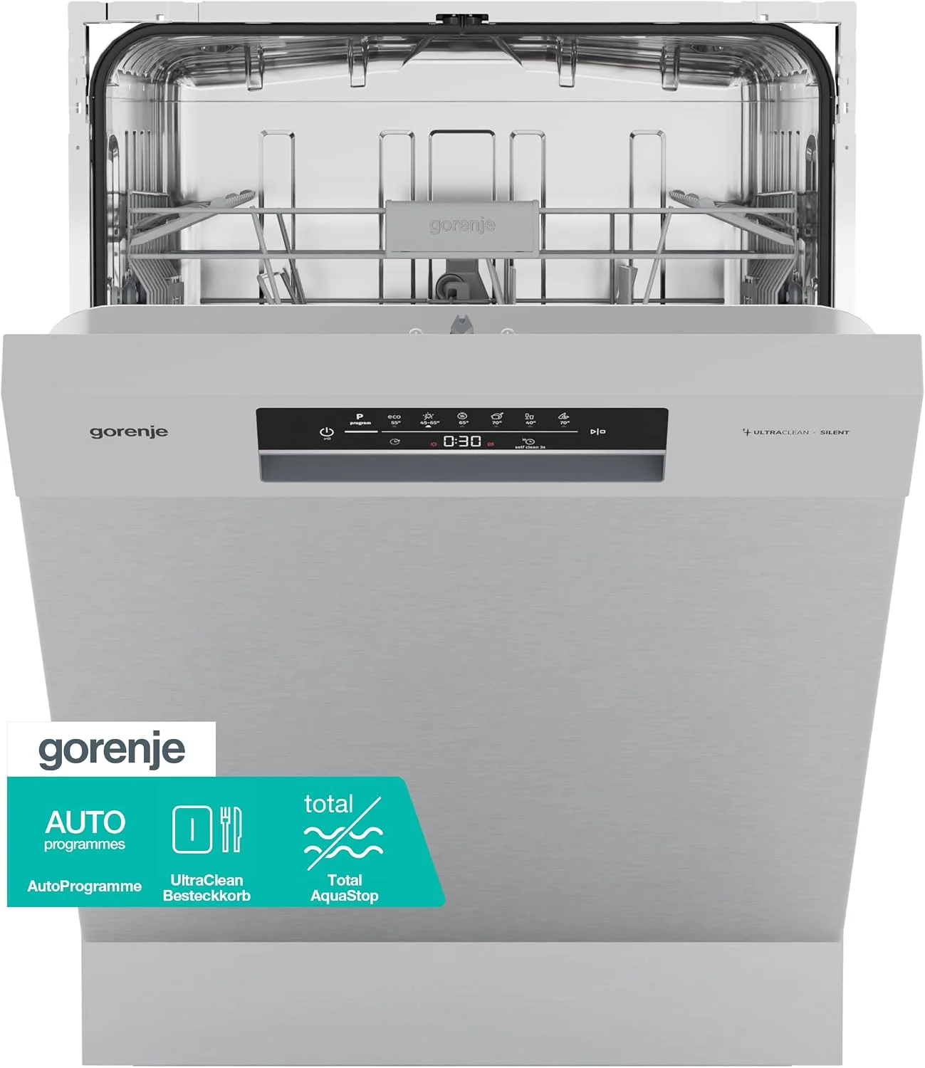 Gorenje Geschirrspüler, 84,5 x 59,9 x 59,7 cm, Silber, GU642D90X /Unterbaugerät/60 breite/14 Maßgedecke/6