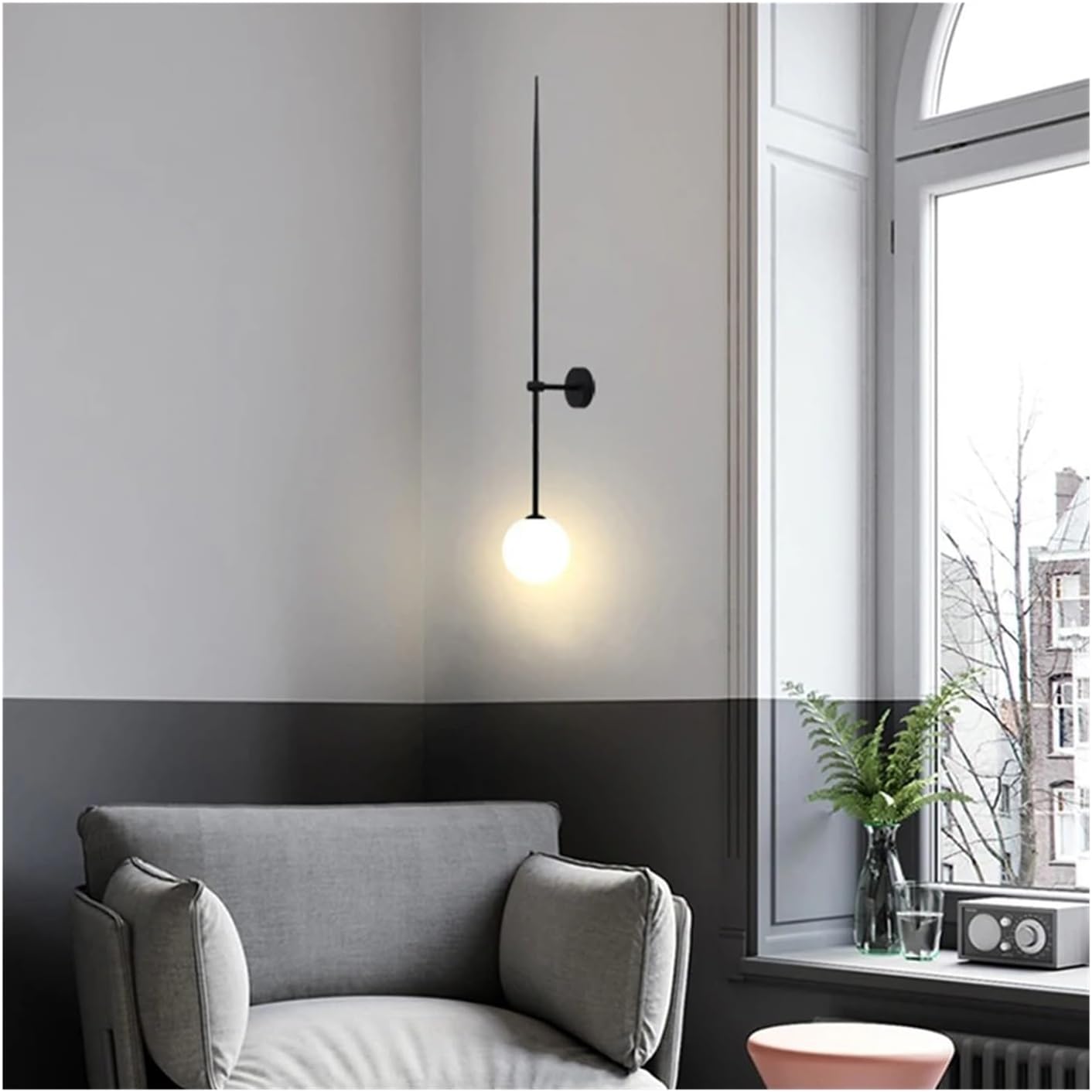 Wandleuchte, Kunstbeleuchtung for Wohnzimmer, Schlafzimmer, Bars, Restaurants und Treppenhäuser(Warm White,75CM a)