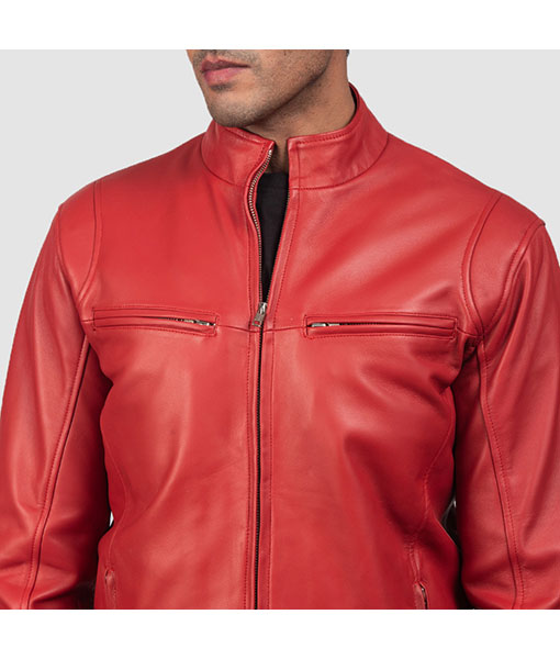 Mens Red Leather Jacket