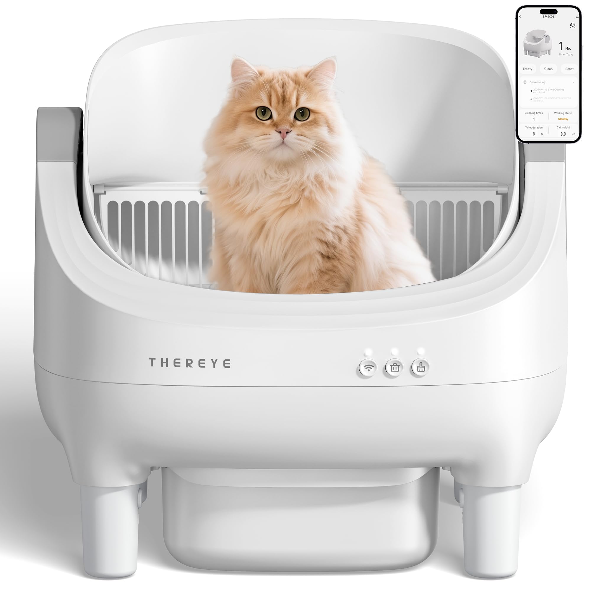 Selbstreinigende Katzentoilette XXL Kapazität offenes Design leichte Reinigung für große Katzen