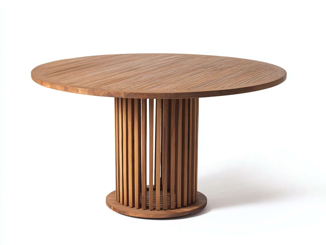 Gartentisch - Teakholz - 125x125x74 cm - Naturbraun - Modern
