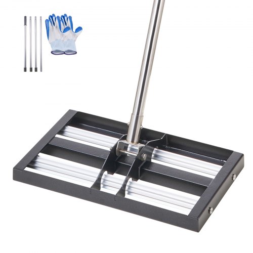VEVOR Rasenrakel mit Rolle Nivellierrechen Levelingrake Rasenpflege 254x431mm