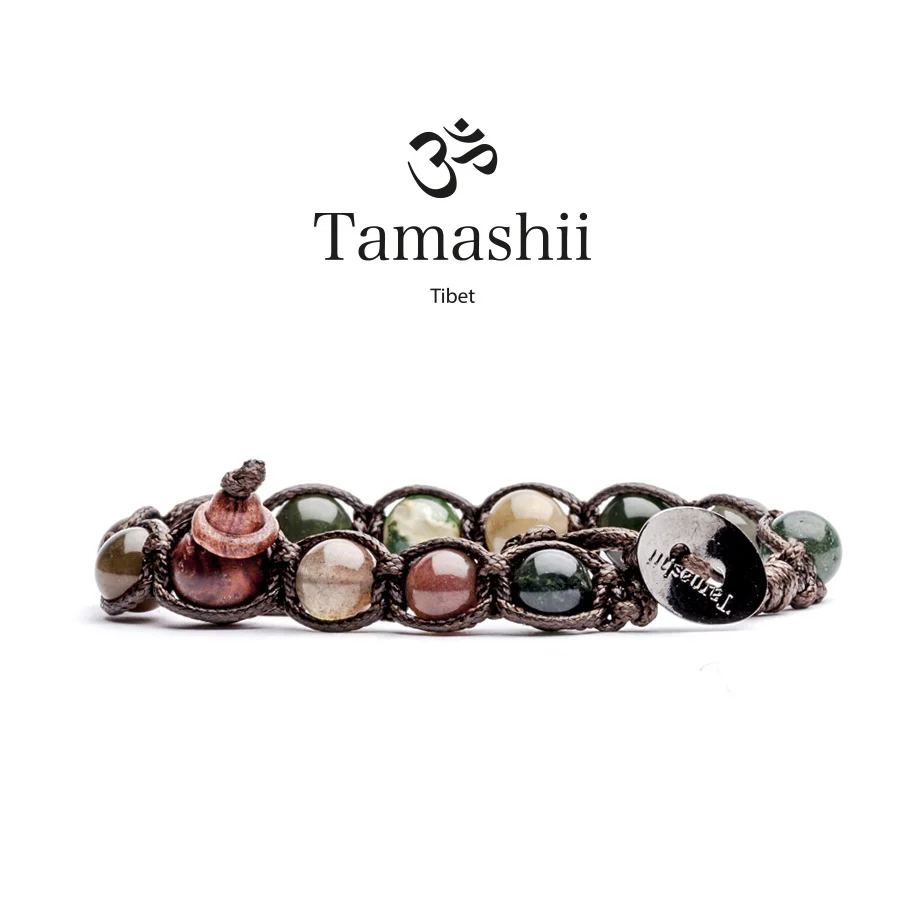 Bracciale Tamashii a un giro in agata muschiata da 8mm BHS900-17