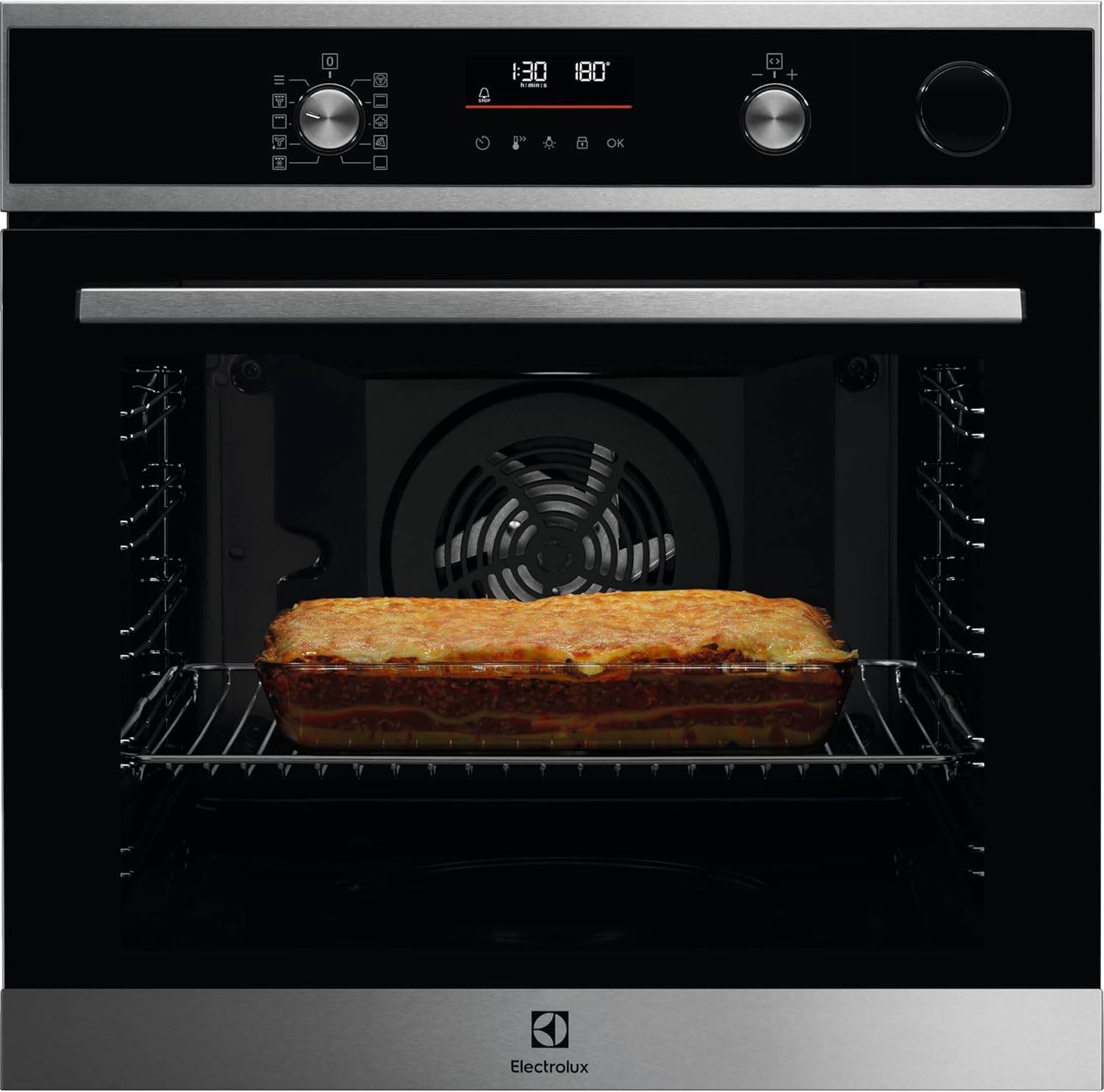 Electrolux Serie 600 Forno da Incasso Multifunzione, Capacità 72 L, EOF4P46X, Classe A+, SurroundCook, Pulizia Pirolitica, 589x594x569 mm, Acciaio Inox Antimpronta