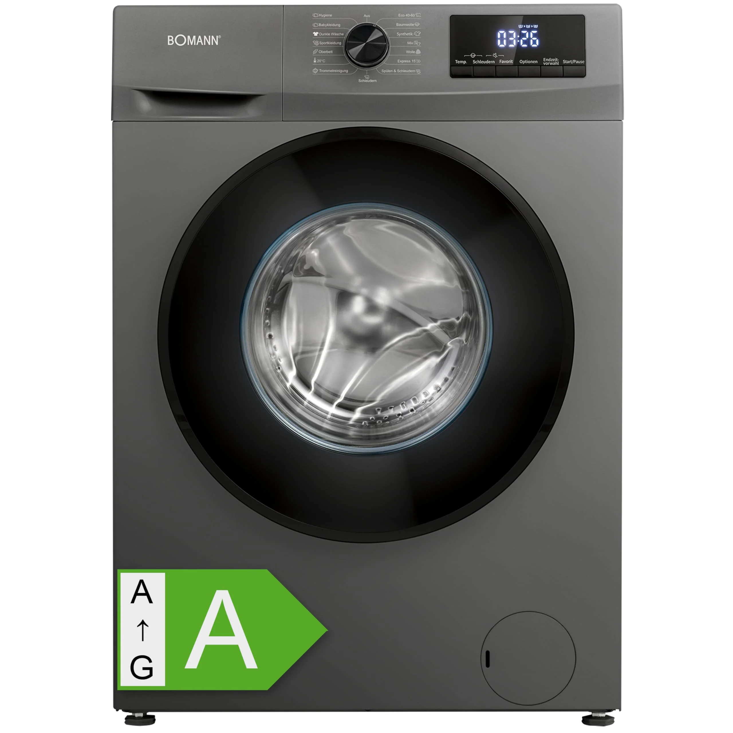 2025 Bomann WA 7175 Lavatrice | 7 kg | max. 1400 giri/min | Garanzia motore 10 anni | Motore inverter efficiente, silenzioso e duraturo | 15 programmi | Avvio ritardato | Colore titanio - nero