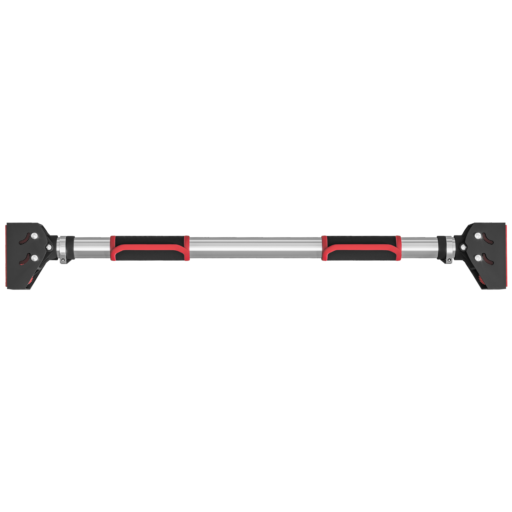 SPORTNOW Klimmzugstange für Türrahmen, verstellbar, ohne Bohren, Stahl, bis 200 kg, 75-92 x 10 x 7 cm, Schwarz/Rot