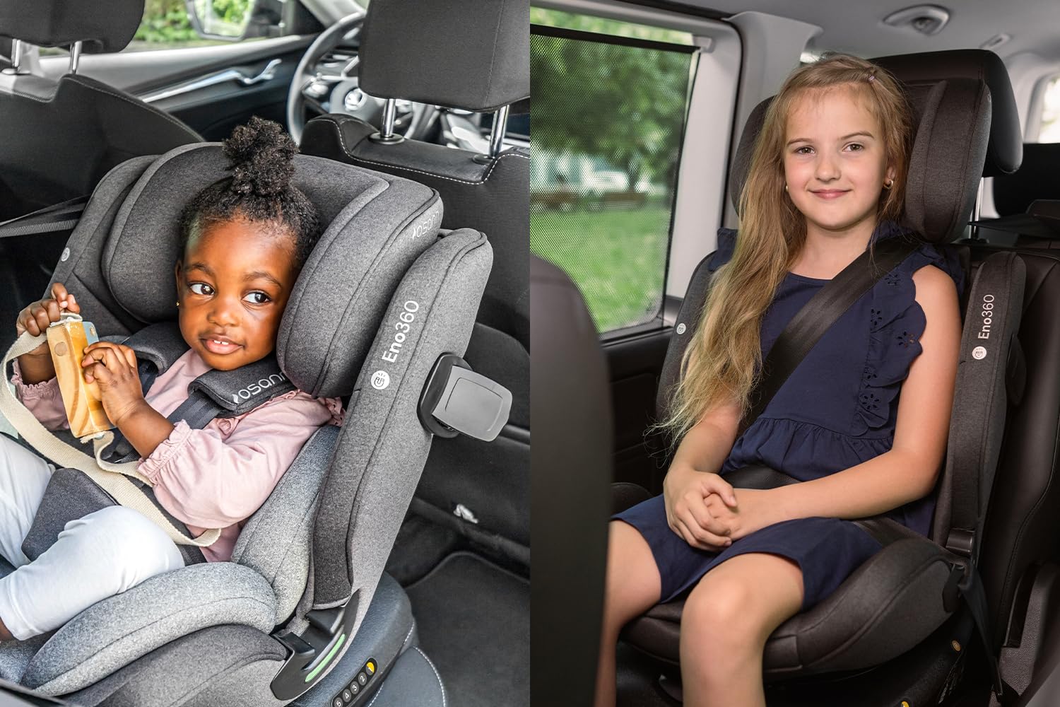Osann Eno360 i-Size, drehbarer Kindersitz 40-150 cm, Reboarder mit Isofix, Baby Autositz �C Dark Grey Melange