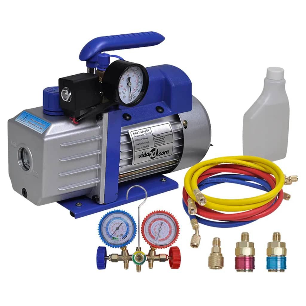Kompressor NA Vakuumpumpe Einstufig mit 2-Wege-Verteiler-Manometer Set