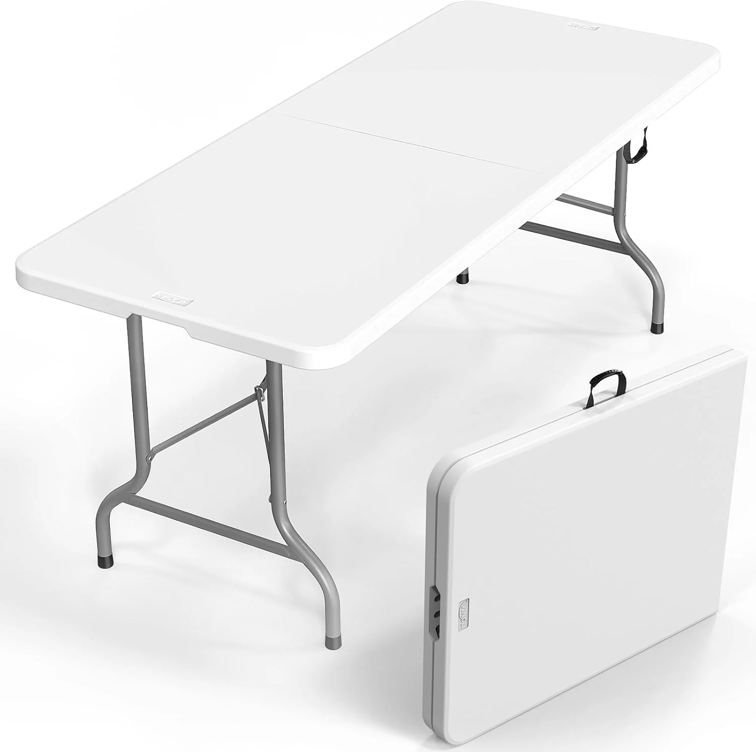 6 Foot Plastic Folding Table Portable Long Table for Indoor Outdoor