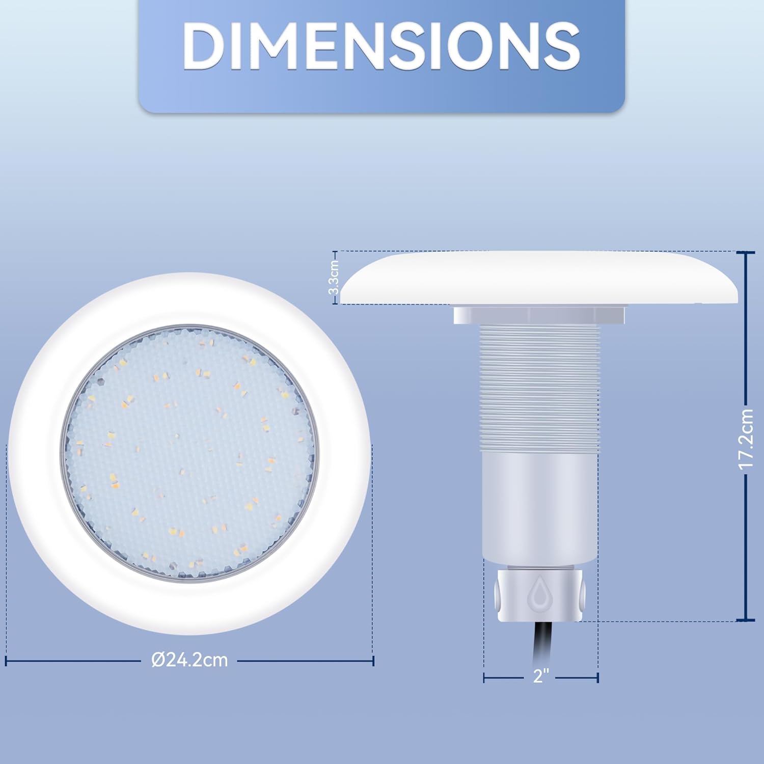 LyLmLe LED Poolscheinwerfer mit Außengewinde 2