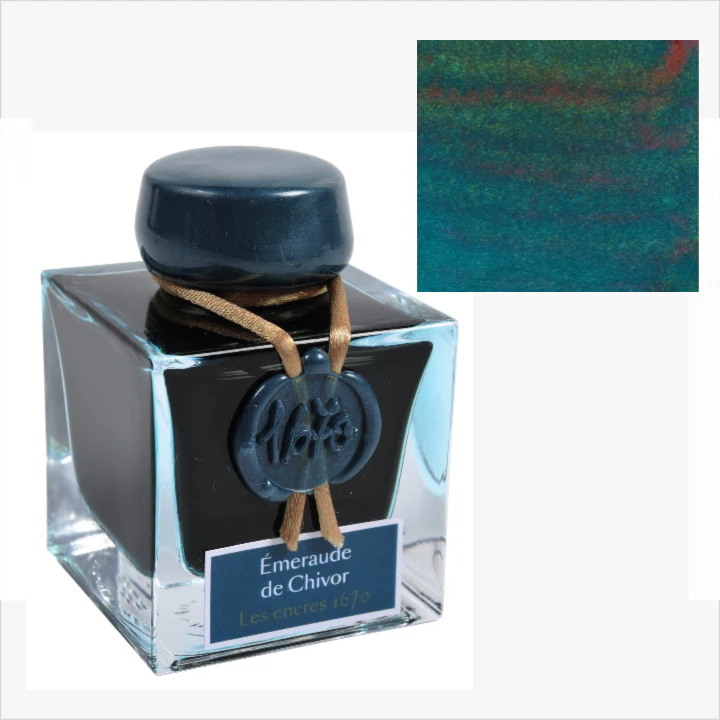 J. Herbin 1670 Ink with Gold Shimmer - Emeraude de Chivor Ink (Emerald of Chivor)