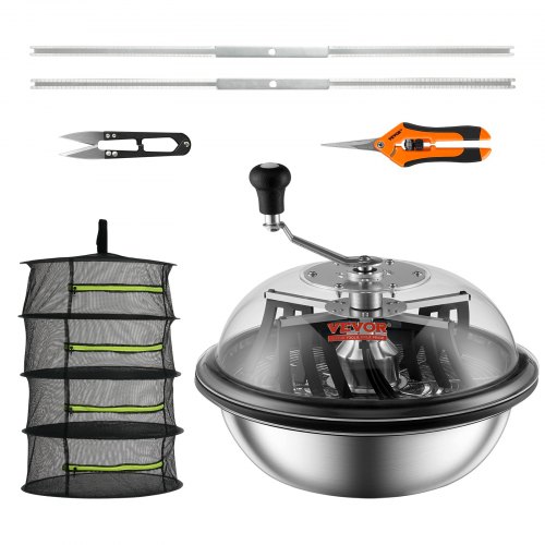 VEVOR 16" Erntemaschine Manuell Trimmer Blattschüssel-Trimmer mit Netztasche und 3 Arten von Schneidemethoden zum Schneiden von nassen/trockenen Pflanzen Tumble Cutter Bowl Erntemaschine Grow