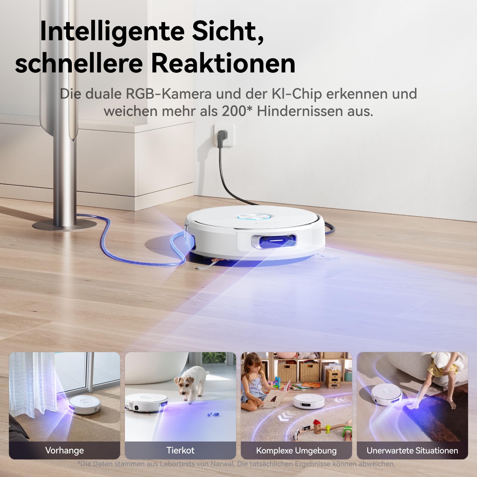 Saugroboter mit selbstreinigendem Wischmopp 22000 Pa Saugkraft FlowWash-Reinigungssystem