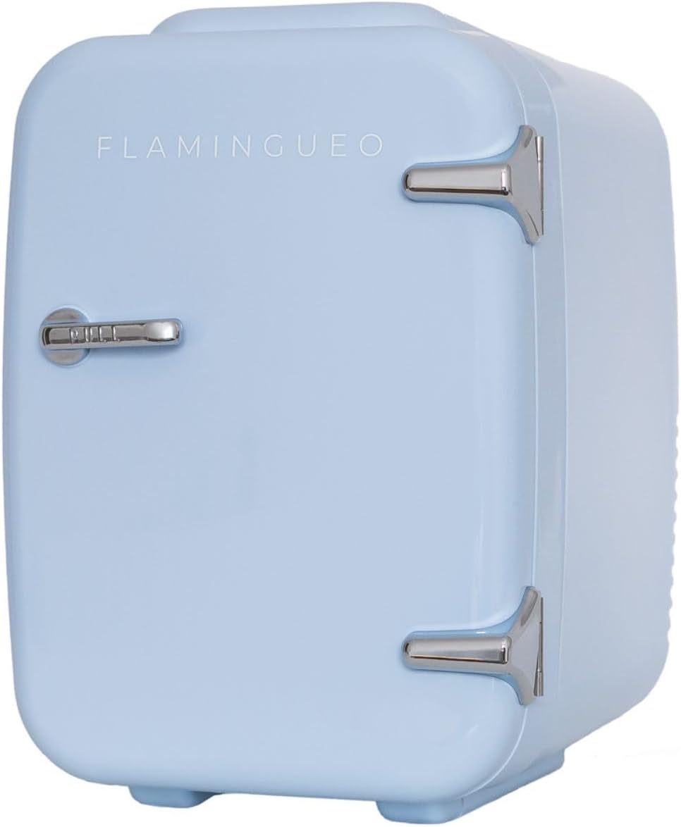 Flamingueo Frigorifero Piccolo - Mini Frigo 4L, Frigo 12V/220V, Mini Frigo da Camera, Raffreddamento e Riscaldamento, Frigo Piccolo da Ufficio