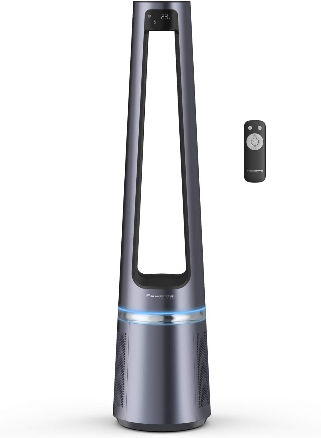 Rowenta QU5062 Eclipse 3in1 Luftreiniger, Heizlüfter, Ventilator, filtert 99,9% der Partikel, für 30 m2 Raumgröße, schnelle Heizung bis zu 35°C, automatischer Tag- und Nachtmodus, Schwarz/Grau