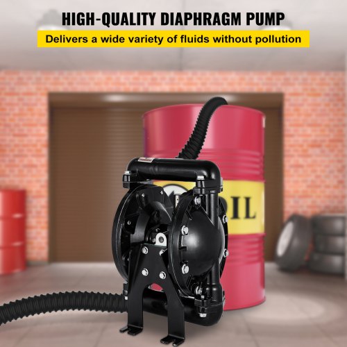 VEVOR luftbetriebene Doppelmembranpumpe, 2,54 cm Einlass und Auslass, Aluminium, 35 GPM, max. 120 PSI, Nitrilmembran, QBY4-25L-1 Zoll-35