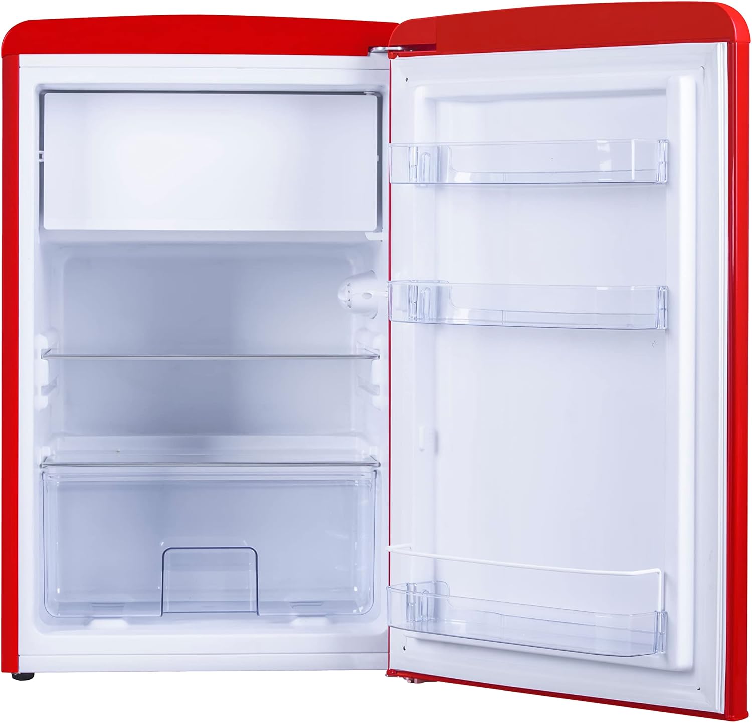 Amica KS 15615 B Retro Kühlschrank mit Gefrierfach / Coffee Cream (Beige) / 88cm (H) x 55cm (B) x 62cm (T) / Retro-Design